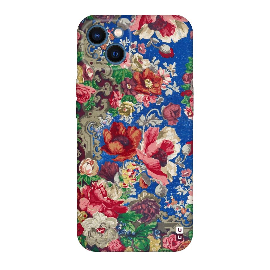 Block Printed Flowers Original Polycarbonate Back Case for iPhone 13