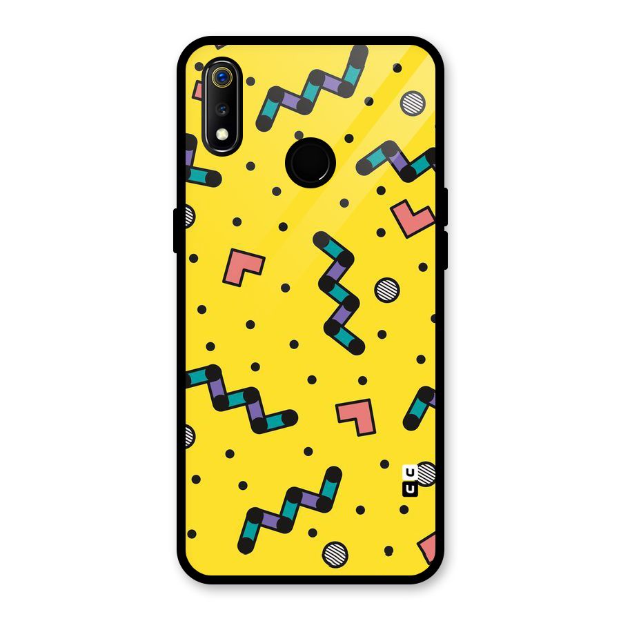 Block Shades Glass Back Case for Realme 3