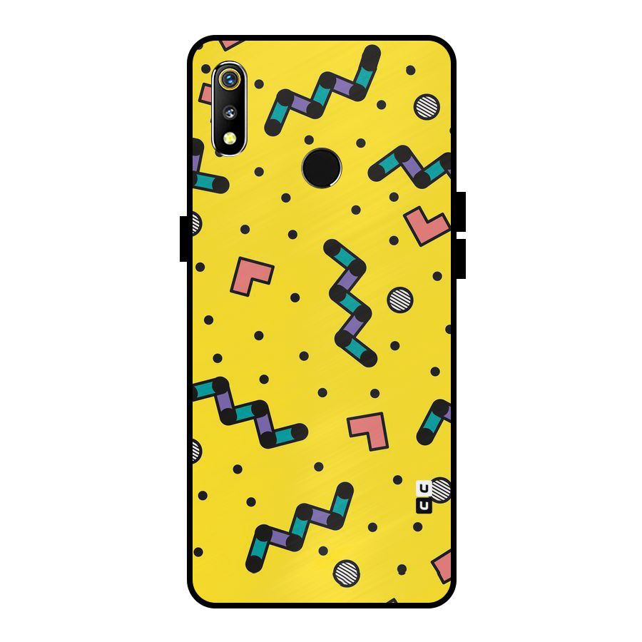 Block Shades Metal Back Case for Realme 3i