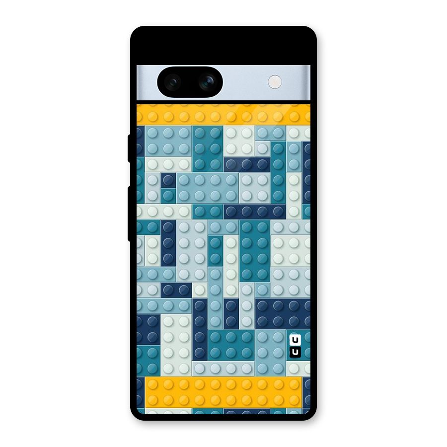 Blocks Blues Glass Back Case for Google Pixel 7a
