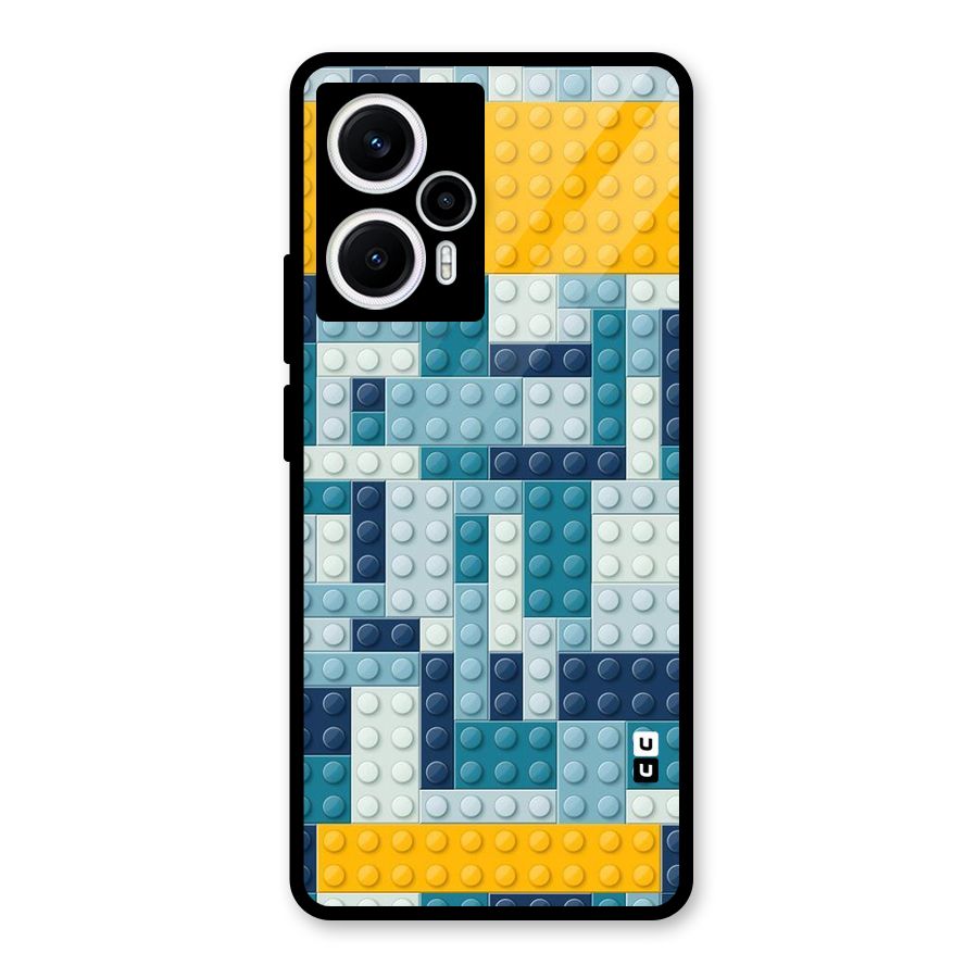 Blocks Blues Glass Back Case for Poco F5