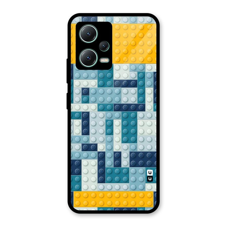 Blocks Blues Glass Back Case for Poco X5