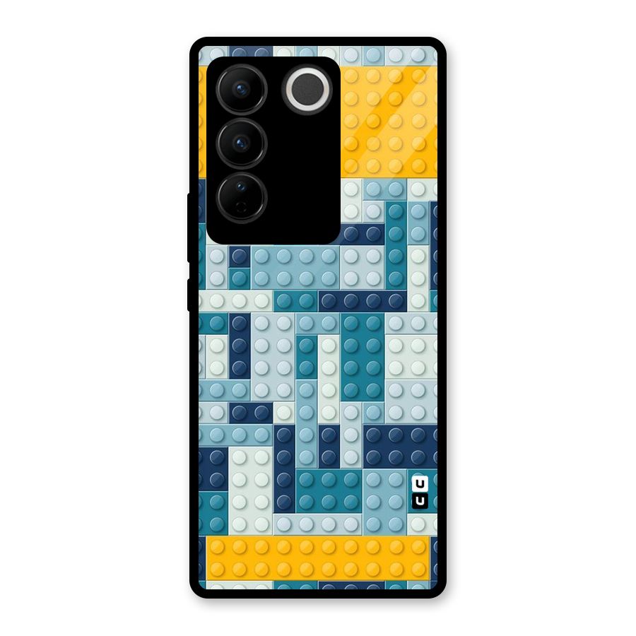 Blocks Blues Glass Back Case for Vivo V27