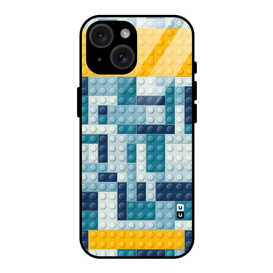 Blocks Blues Glass Back Case for iPhone 15