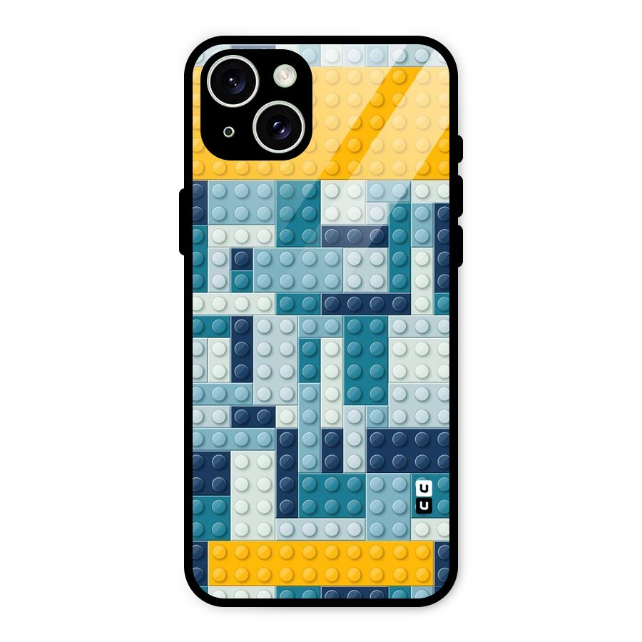 Blocks Blues Glass Back Case for iPhone 15 Plus