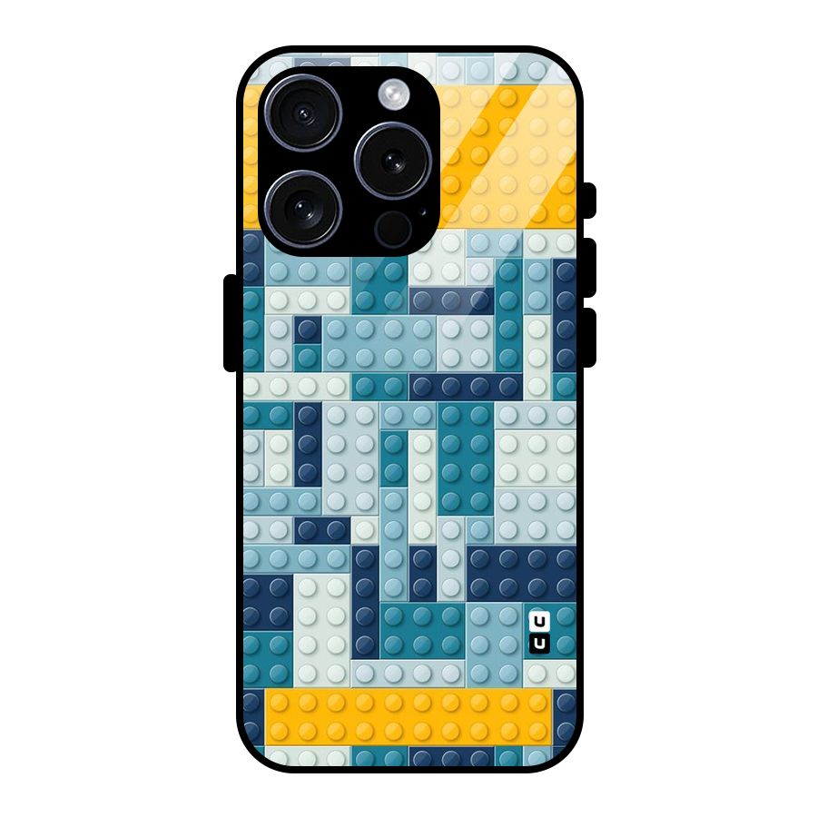 Blocks Blues Glass Back Case for iPhone 15 Pro