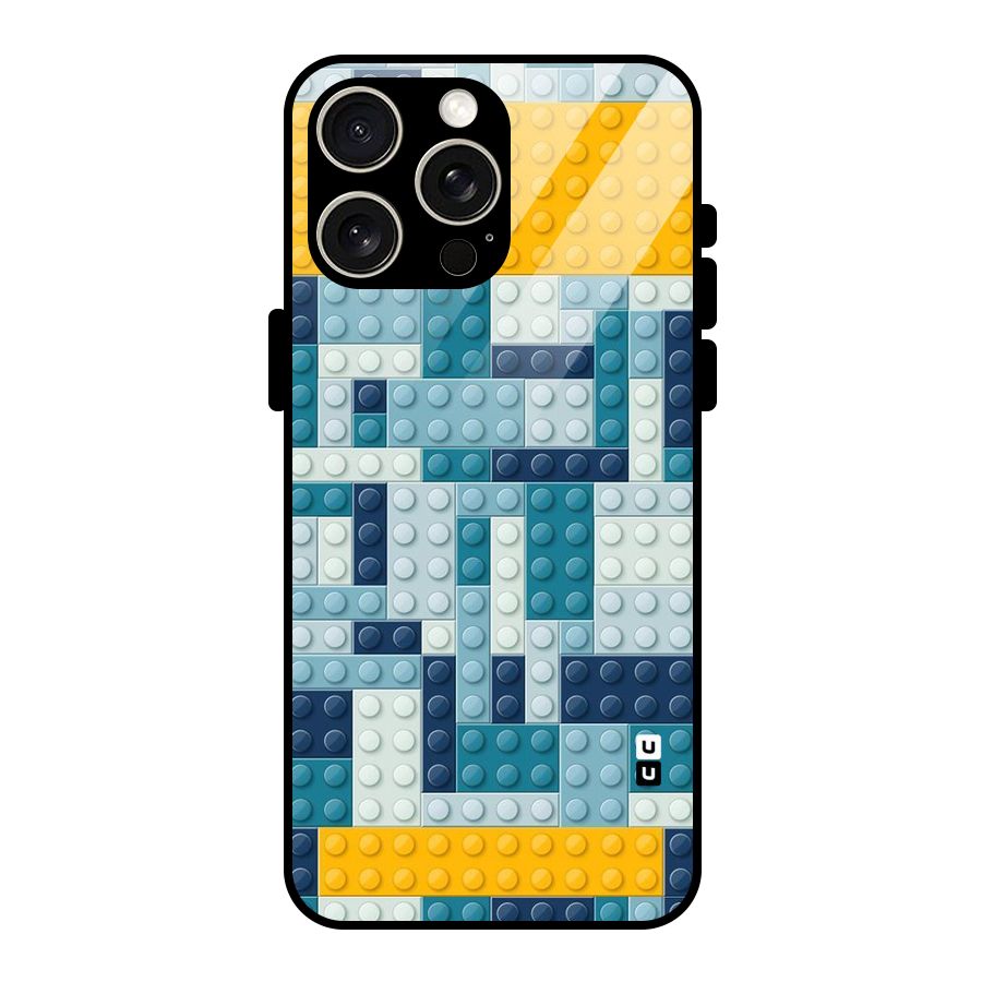 Blocks Blues Glass Back Case for iPhone 15 Pro Max