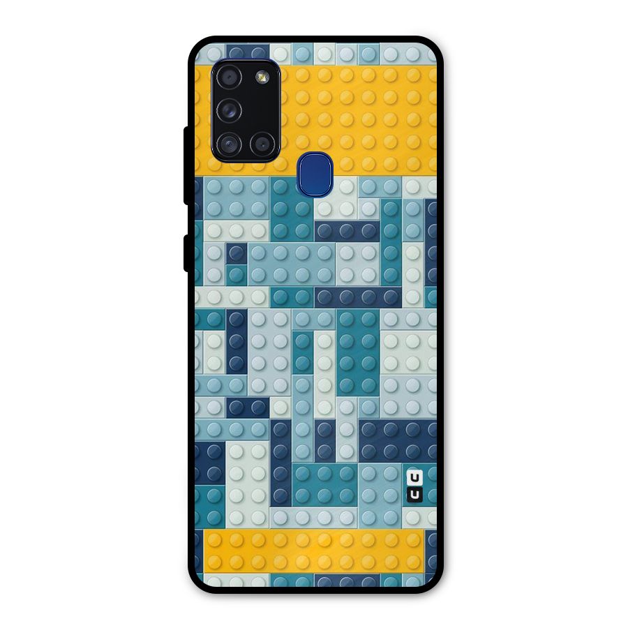 Blocks Blues Metal Back Case for Galaxy A21s