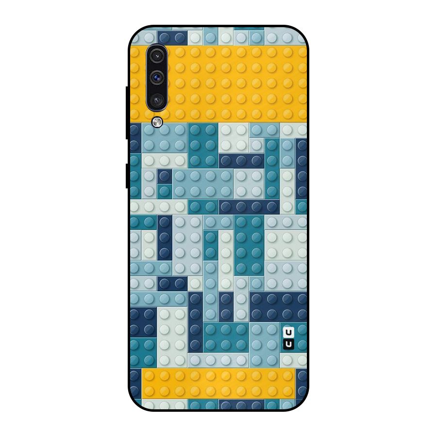 Blocks Blues Metal Back Case for Galaxy A50