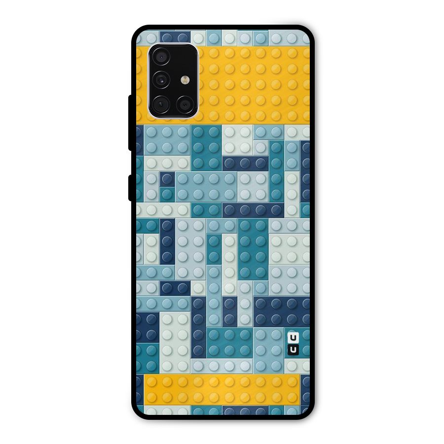 Blocks Blues Metal Back Case for Galaxy A51