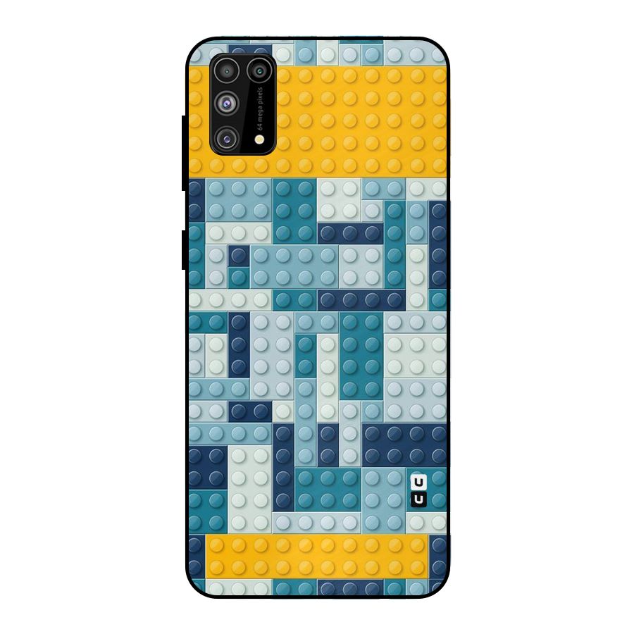 Blocks Blues Metal Back Case for Galaxy F41