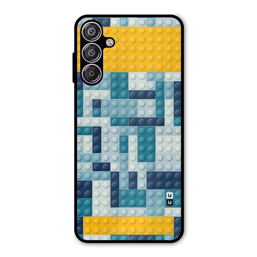 Blocks Blues Metal Back Case for Galaxy M15