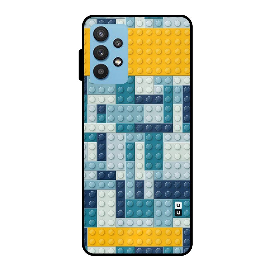 Blocks Blues Metal Back Case for Galaxy M32 5G