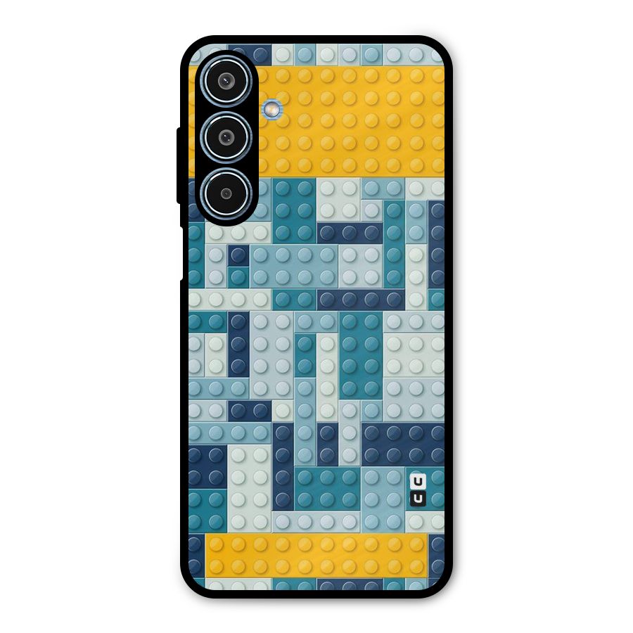 Blocks Blues Metal Back Case for Galaxy M35