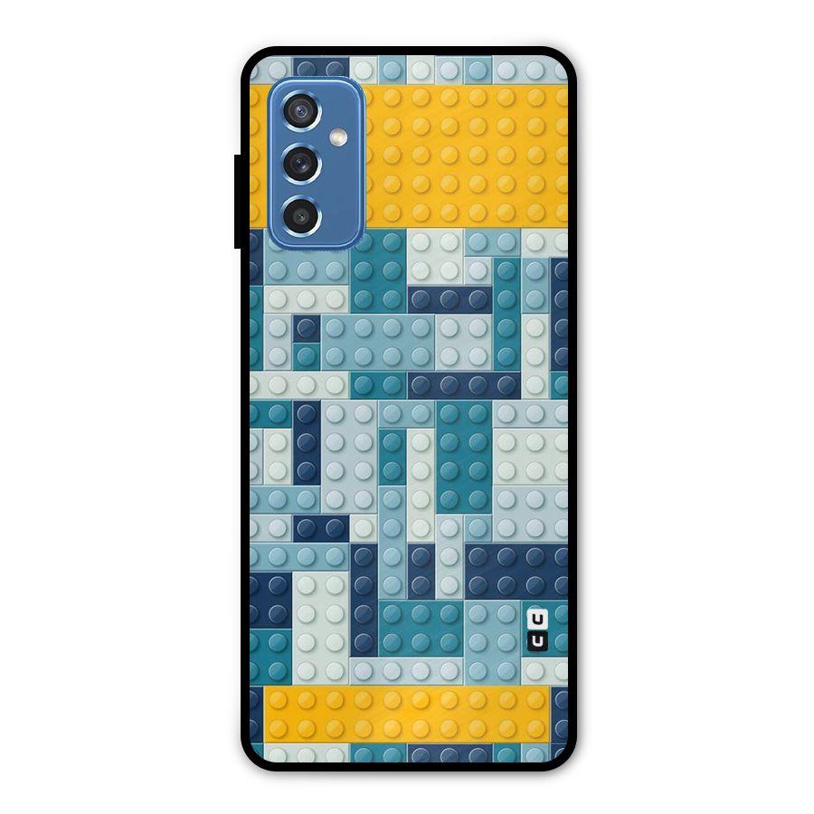 Blocks Blues Metal Back Case for Galaxy M52 5G