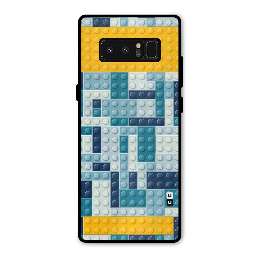 Blocks Blues Metal Back Case for Galaxy Note 8