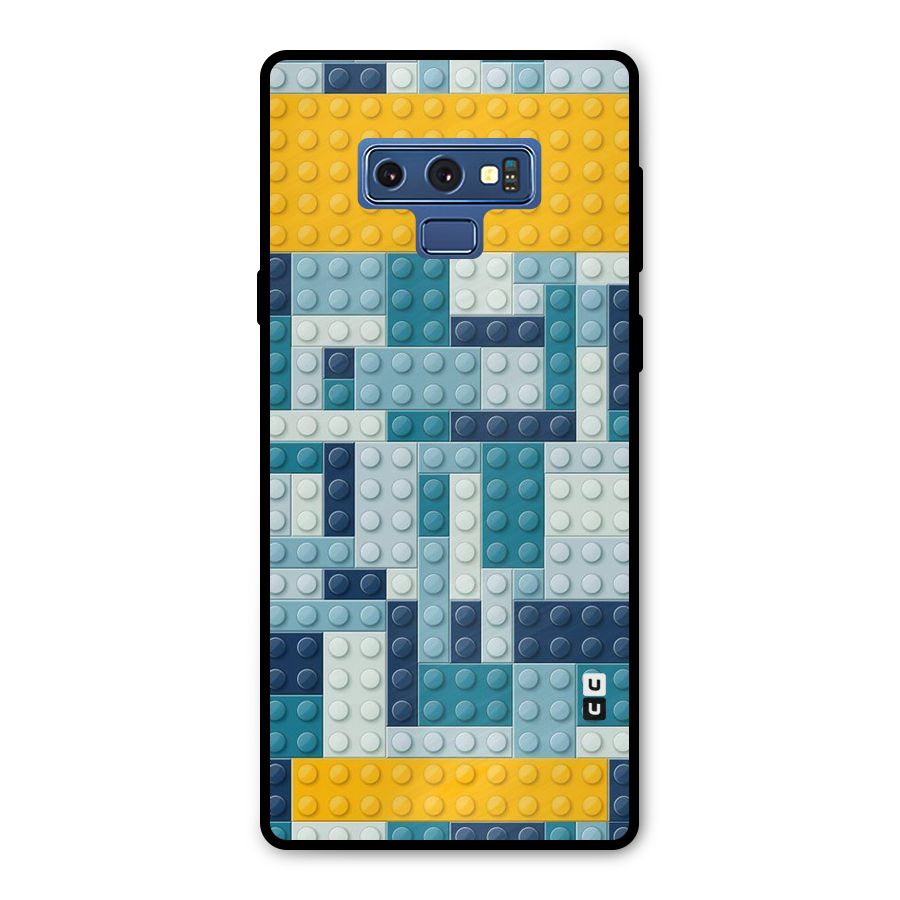 Blocks Blues Metal Back Case for Galaxy Note 9
