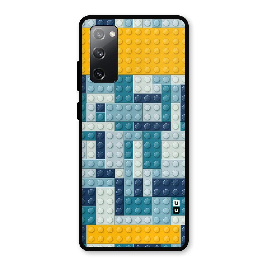Blocks Blues Metal Back Case for Galaxy S20 FE