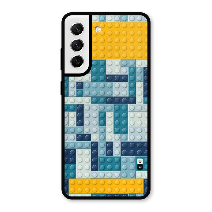 Blocks Blues Metal Back Case for Galaxy S21 FE 5G