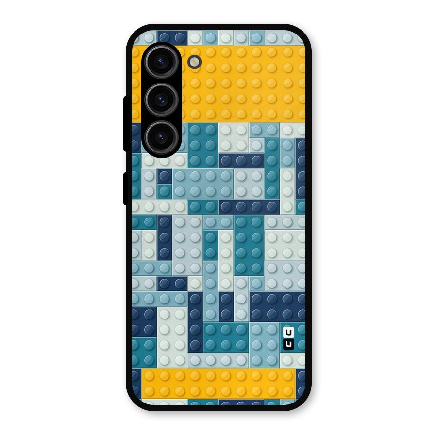 Blocks Blues Metal Back Case for Galaxy S23