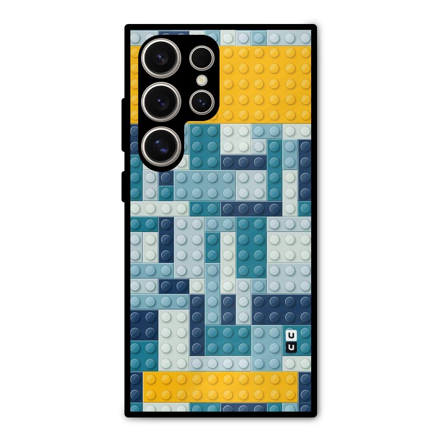 Blocks Blues Metal Back Case for Galaxy S24 Ultra
