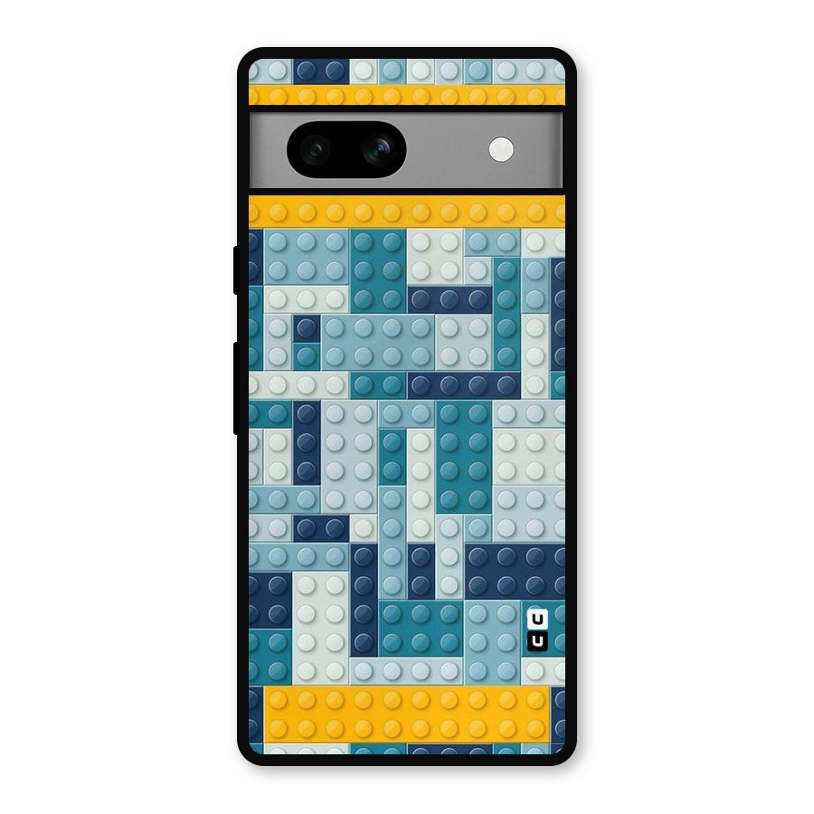 Blocks Blues Metal Back Case for Google Pixel 7a
