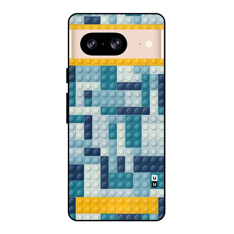 Blocks Blues Metal Back Case for Google Pixel 8