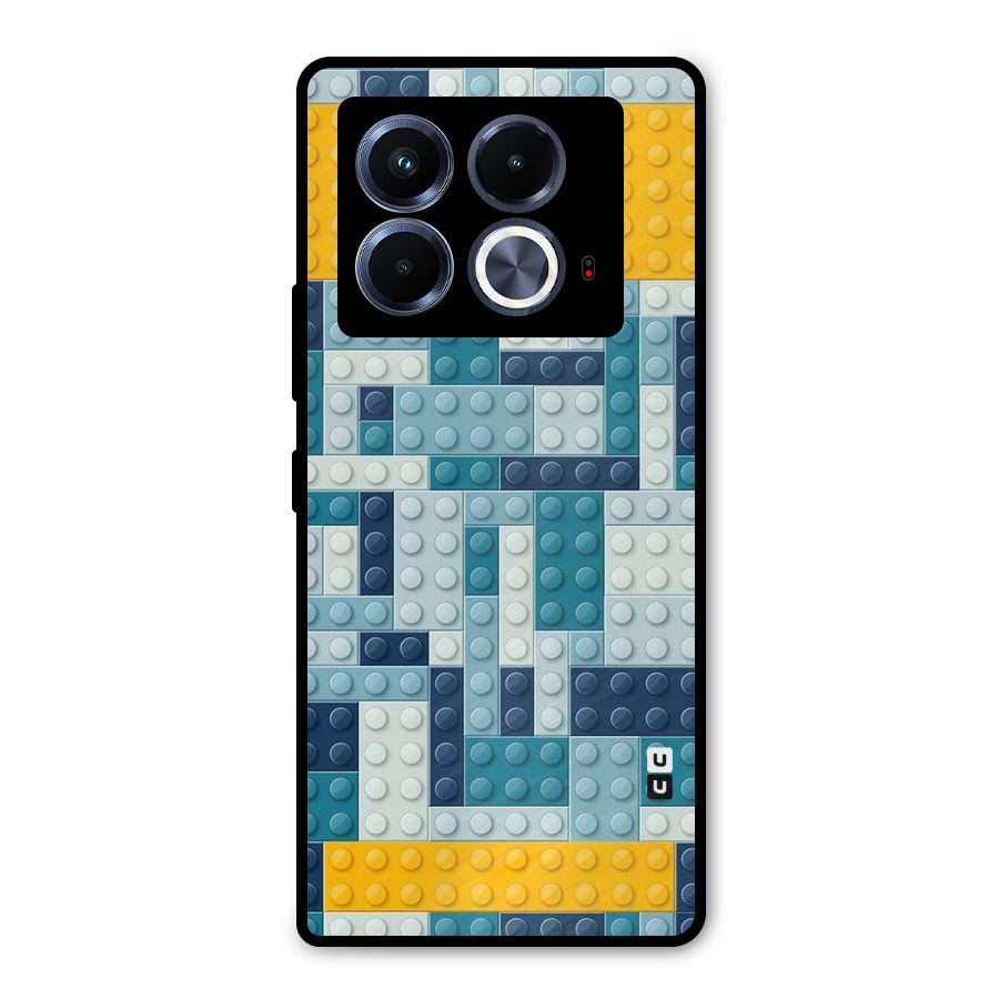 Blocks Blues Metal Back Case for Infinix Note 40 5G