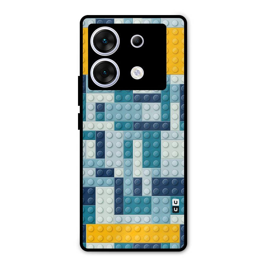 Blocks Blues Metal Back Case for Infinix Zero 30 5G
