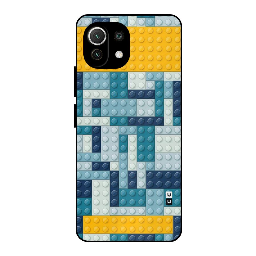 Blocks Blues Metal Back Case for Mi 11 Lite NE 5G