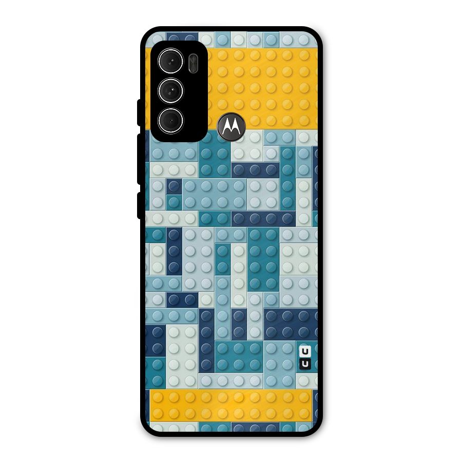 Blocks Blues Metal Back Case for Moto G60