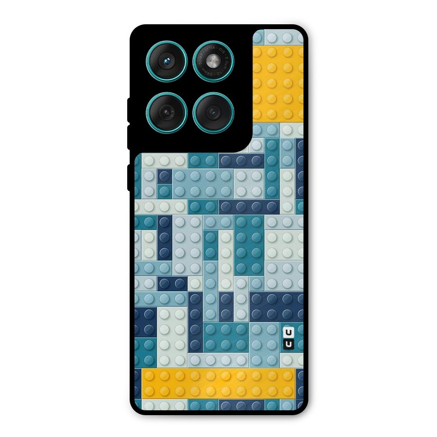 Blocks Blues Metal Back Case for Motorola Edge 60