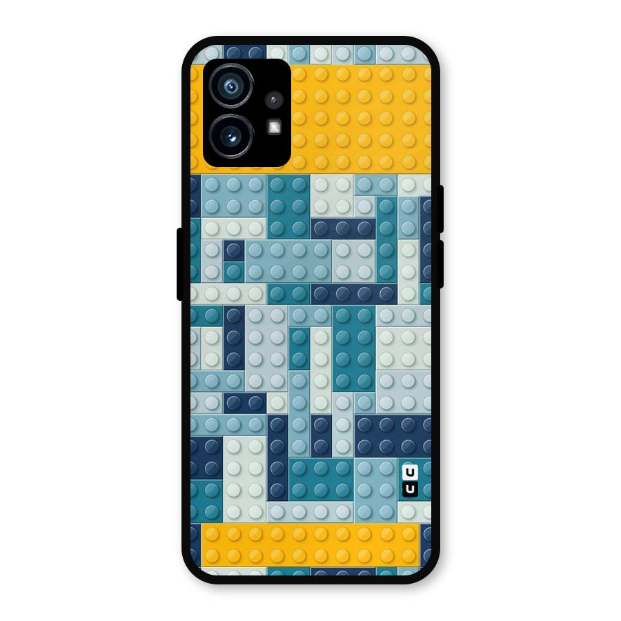 Blocks Blues Metal Back Case for Nothing Phone 1