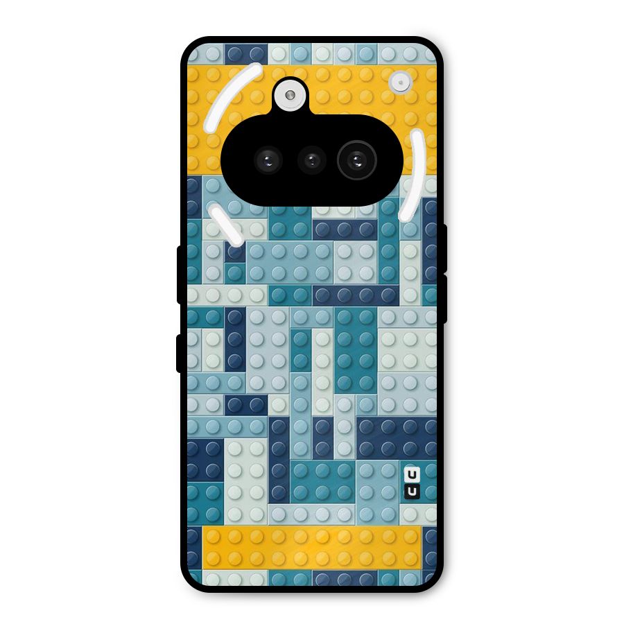 Blocks Blues Metal Back Case for Nothing Phone 3a