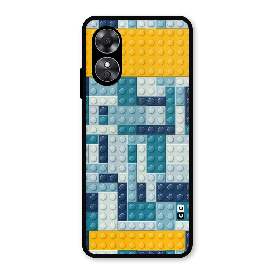 Blocks Blues Metal Back Case for Oppo A17