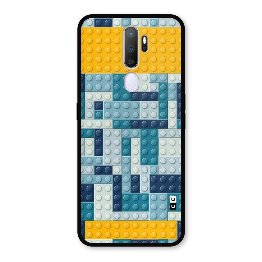 Blocks Blues Metal Back Case for Oppo A9 (2020)