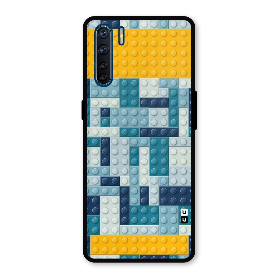 Blocks Blues Metal Back Case for Oppo F15