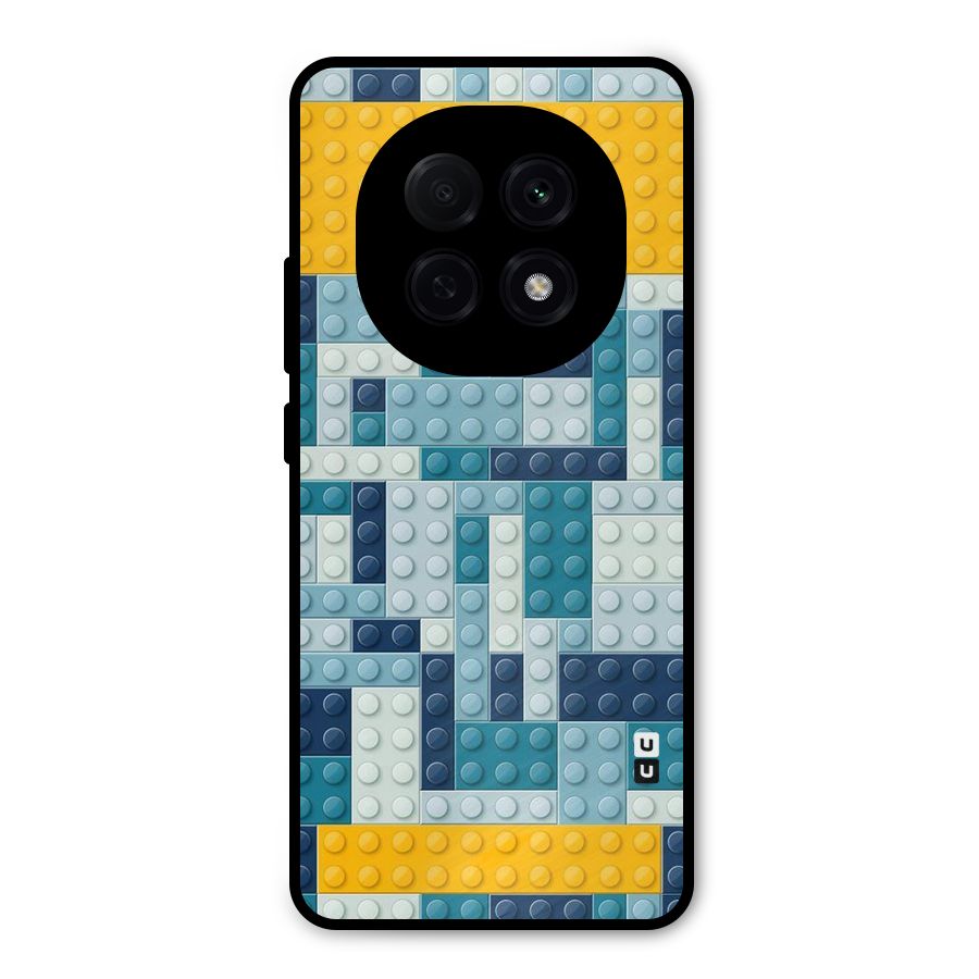 Blocks Blues Metal Back Case for Oppo F29 Pro