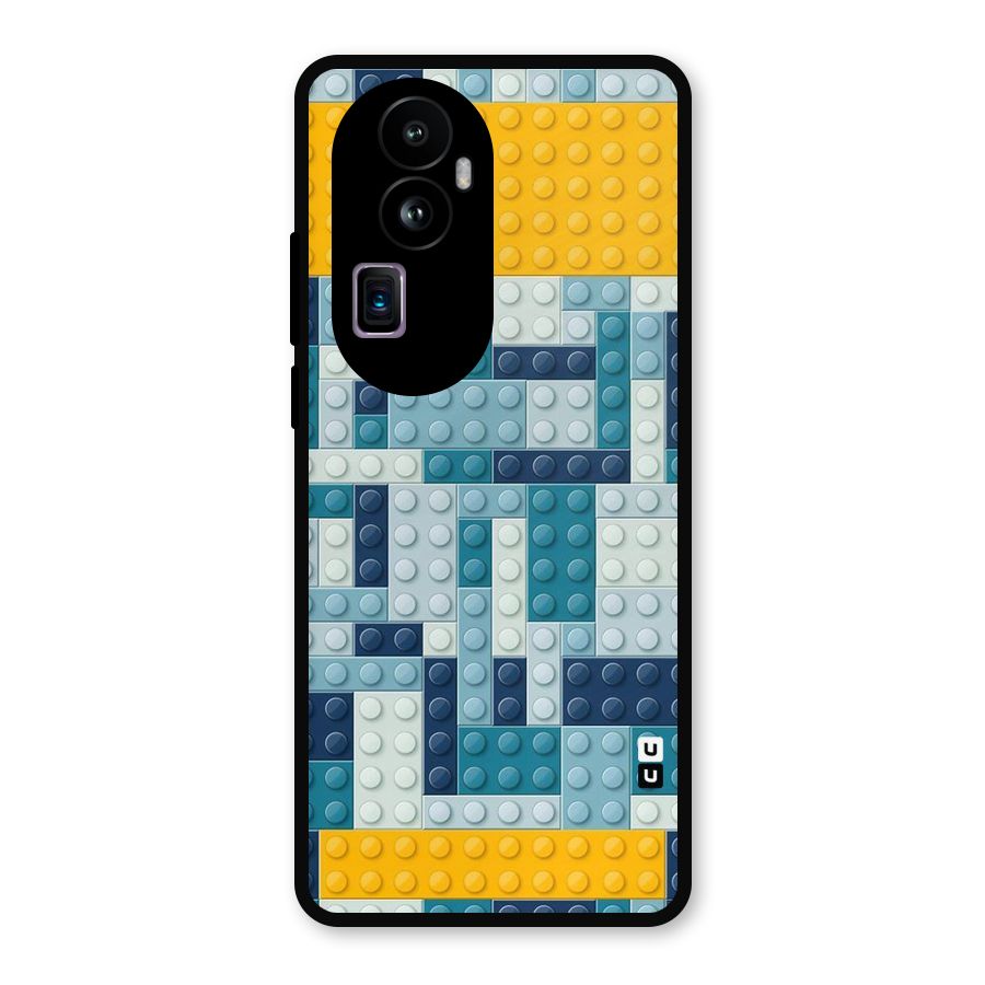 Blocks Blues Metal Back Case for Oppo Reno10 Pro Plus