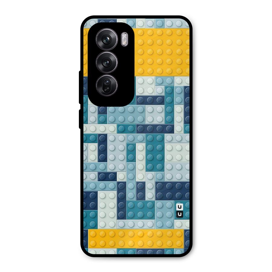 Blocks Blues Metal Back Case for Oppo Reno12 Pro