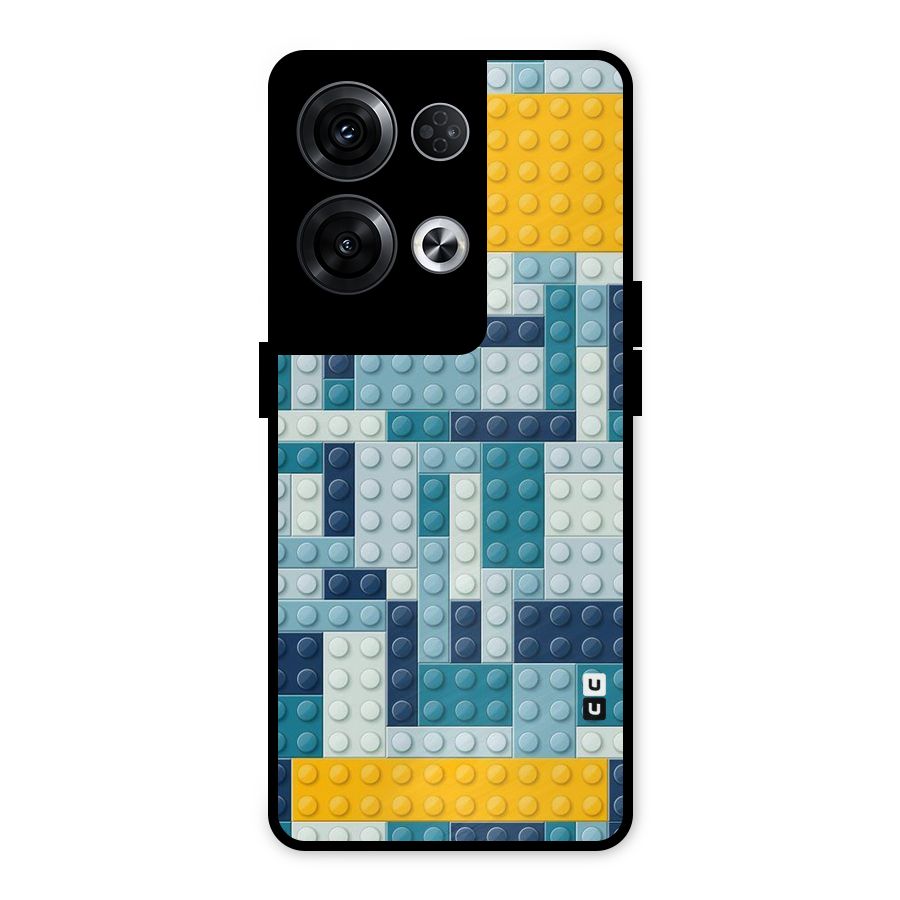 Blocks Blues Metal Back Case for Oppo Reno8 Pro 5G