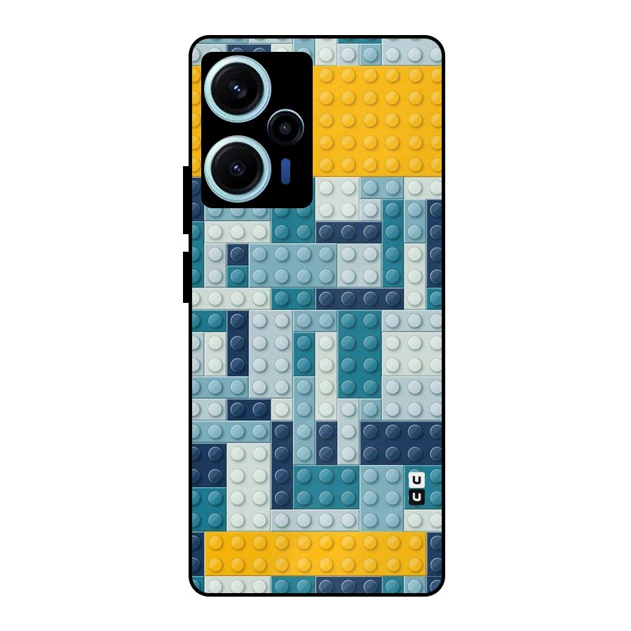 Blocks Blues Metal Back Case for Poco F5