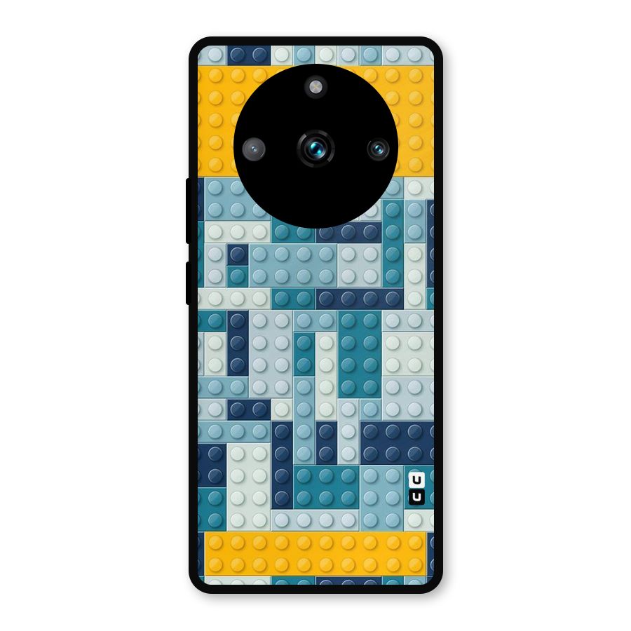 Blocks Blues Metal Back Case for Realme 11 Pro Plus