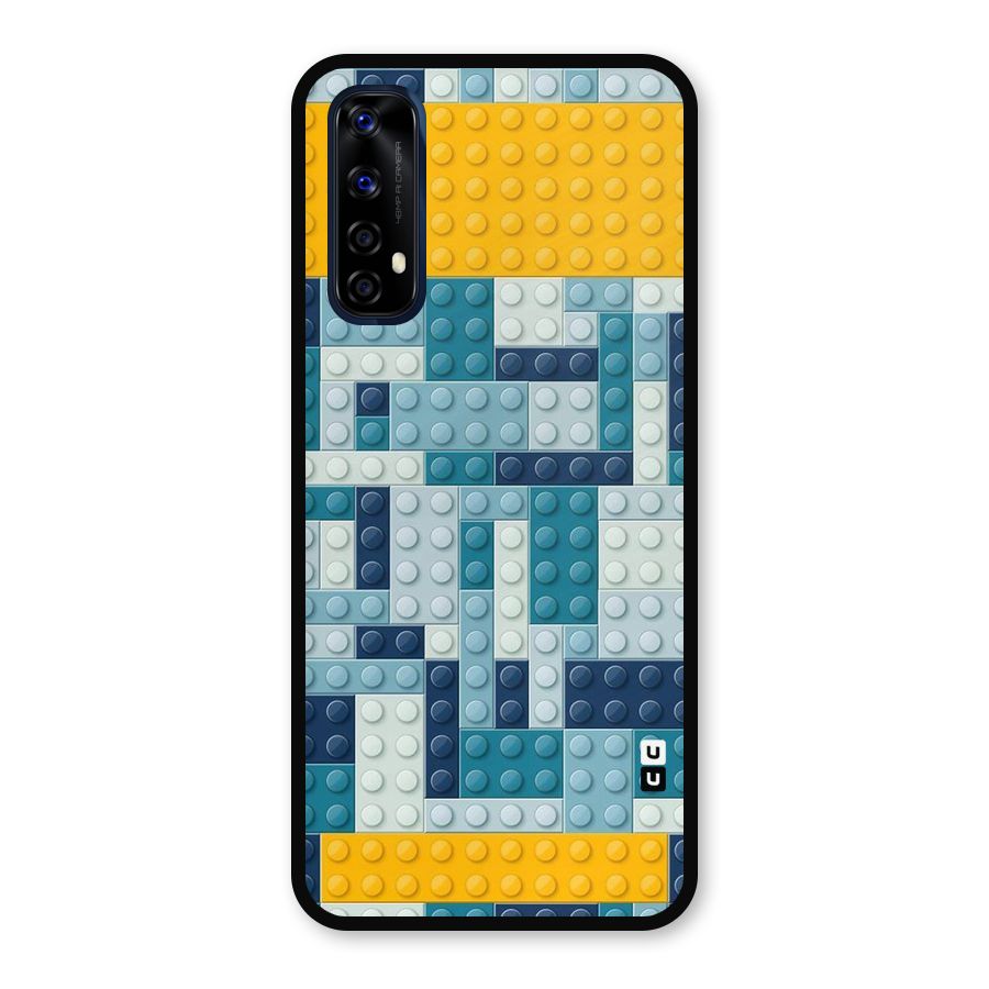 Blocks Blues Metal Back Case for Realme 7