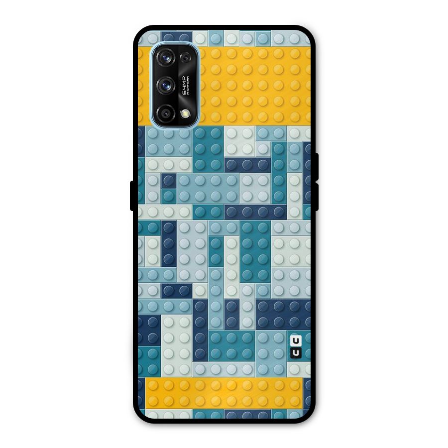 Blocks Blues Metal Back Case for Realme 7 Pro