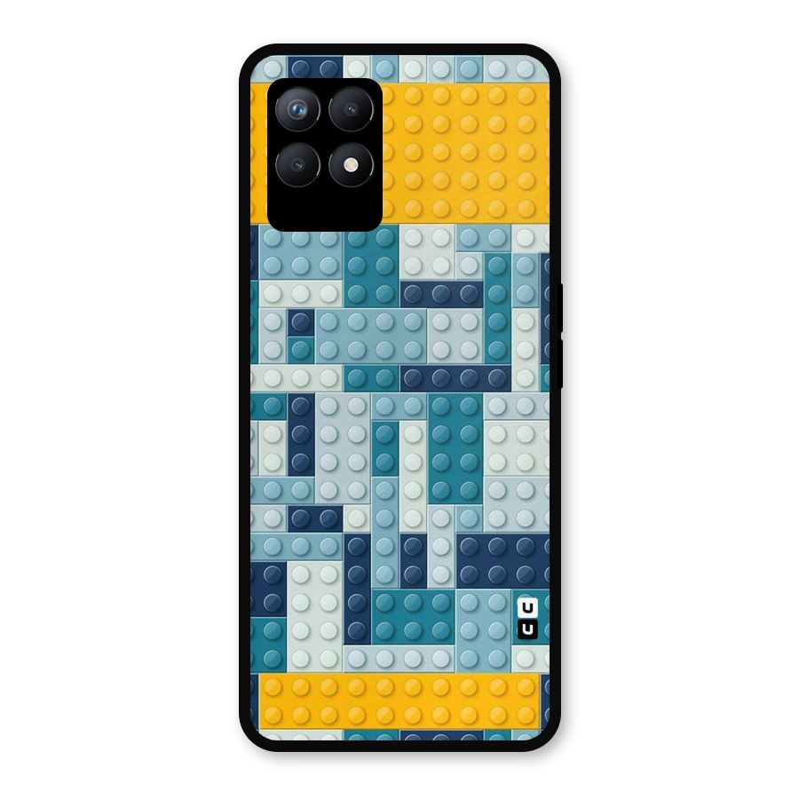 Blocks Blues Metal Back Case for Realme 8i