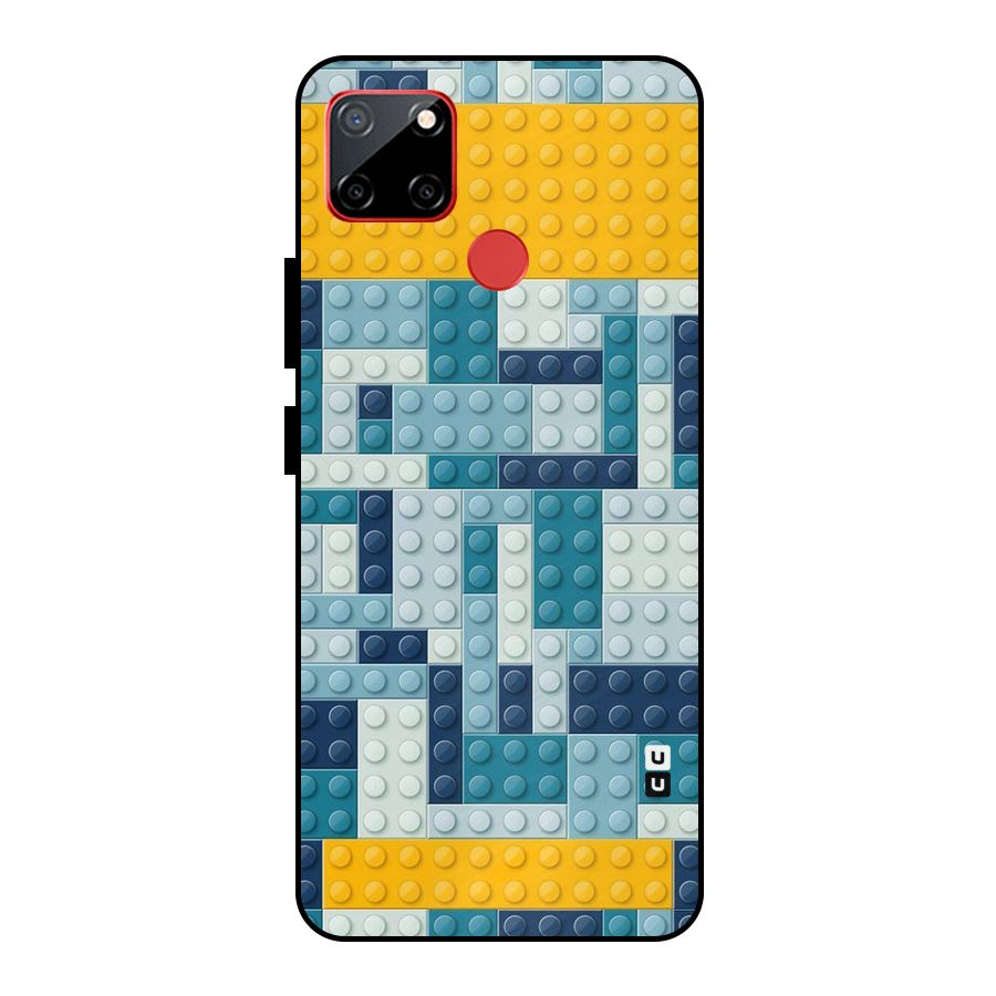 Blocks Blues Metal Back Case for Realme C12