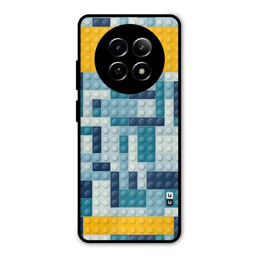 Blocks Blues Metal Back Case for Realme Narzo 70x 5G