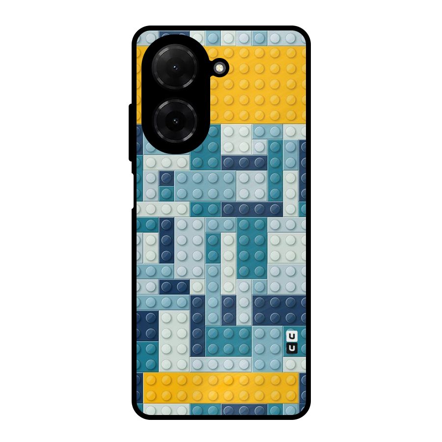 Blocks Blues Metal Back Case for Redmi A5 4G