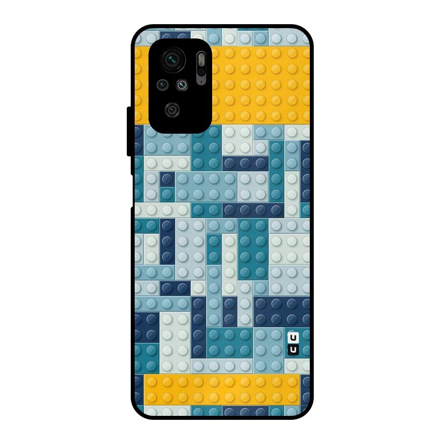 Blocks Blues Metal Back Case for Redmi Note 10S